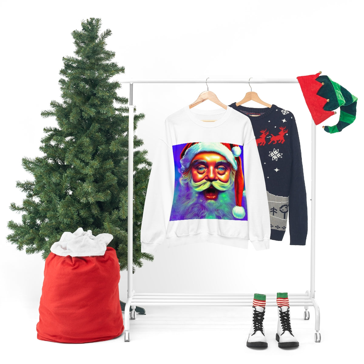 Trippy Santa Claus Ugly Christmas Sweater - Santaland