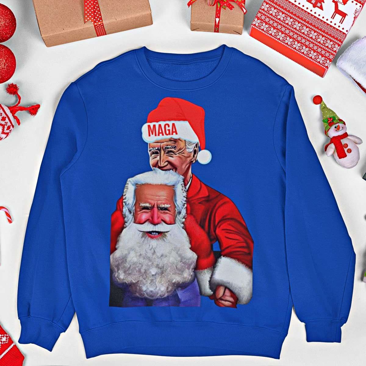 MAGA Santa Joe Biden Funny Christmas Sweater - Santaland