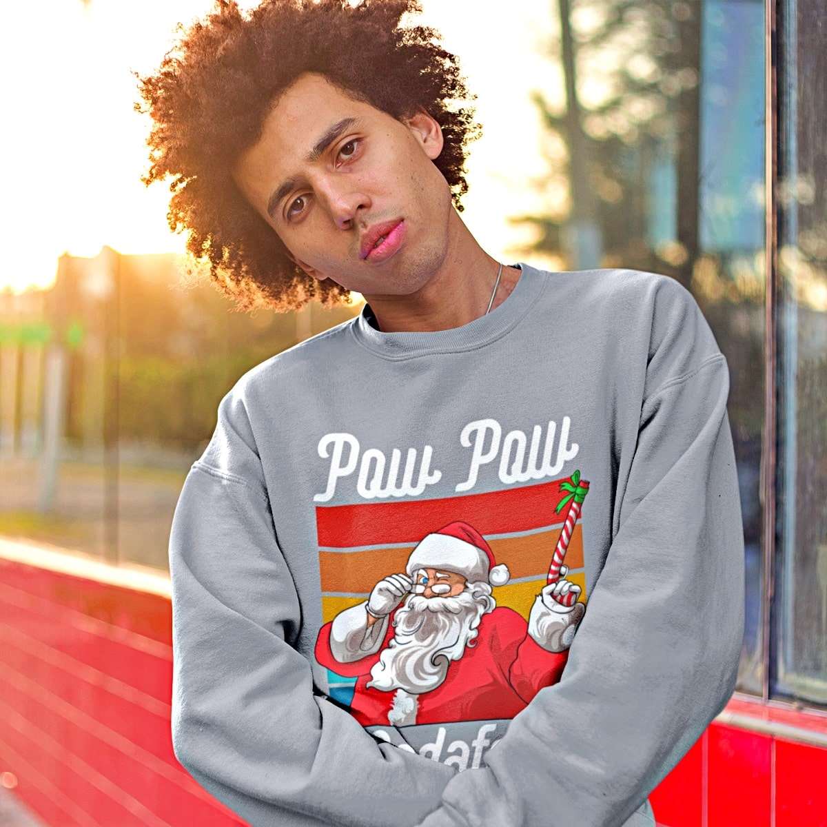 Pow Pow Madafakas Shootin' Santa Christmas Sweater - Santaland