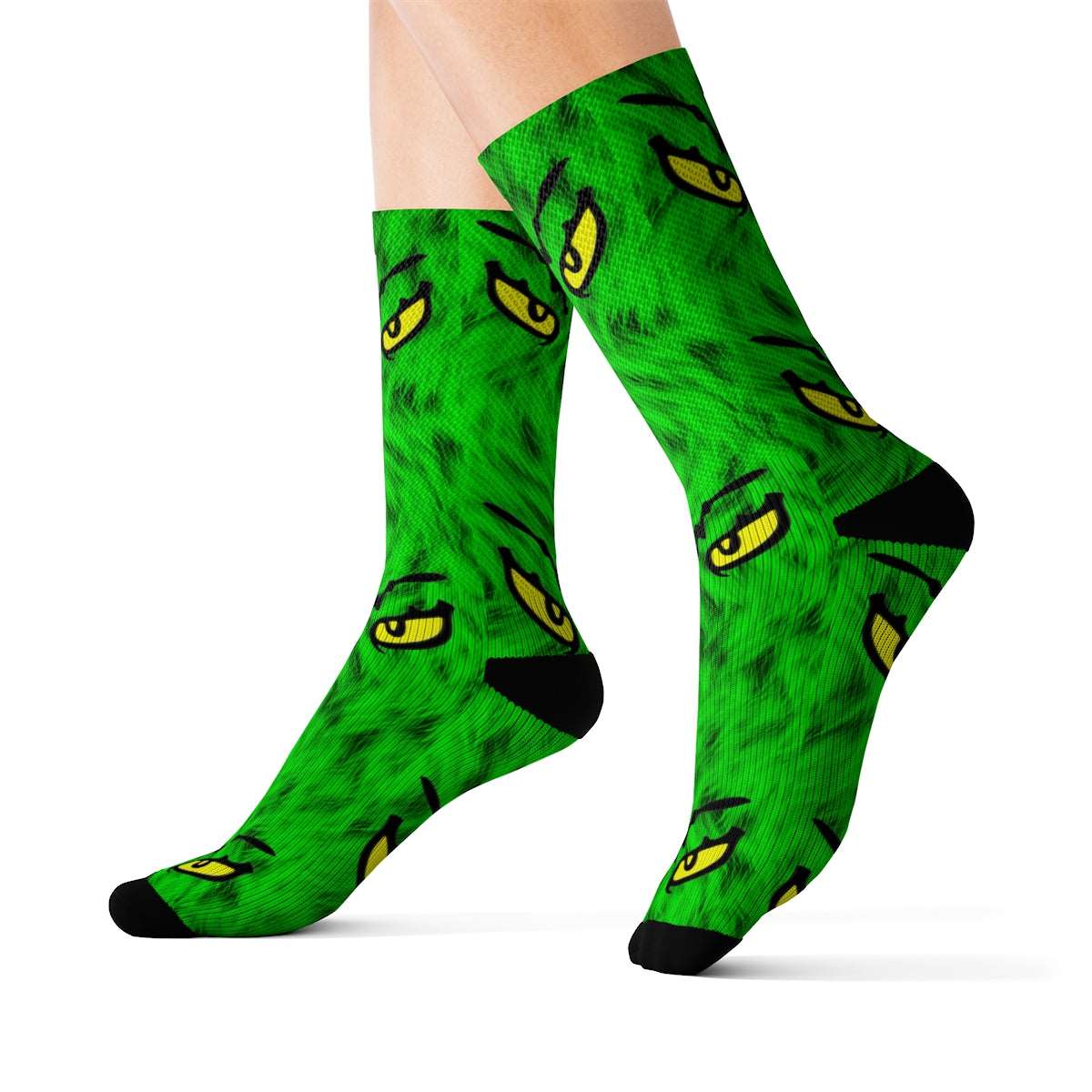 Realistic Grinch Fur Tall Socks - Santaland