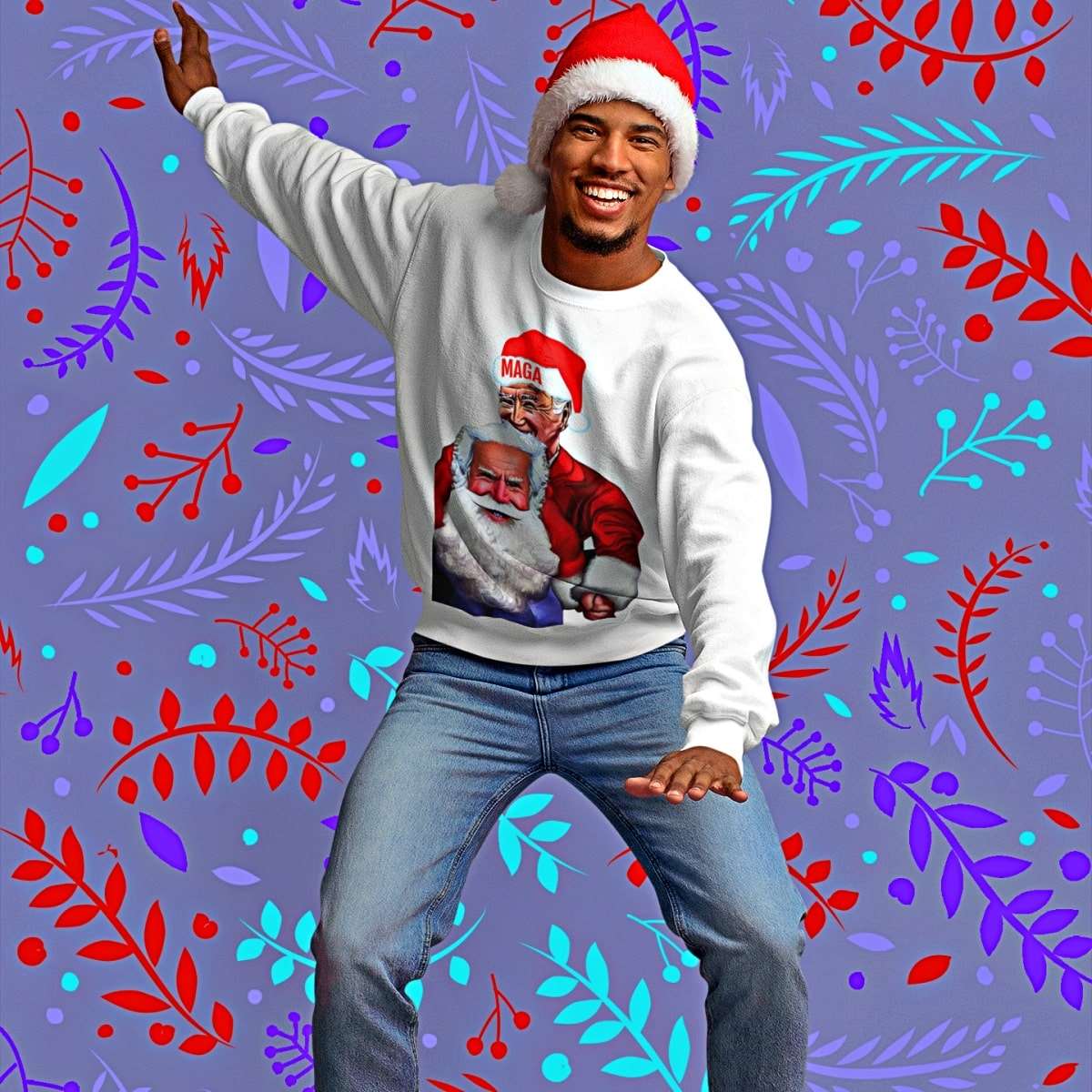 MAGA Santa Joe Biden Funny Christmas Sweater - Santaland