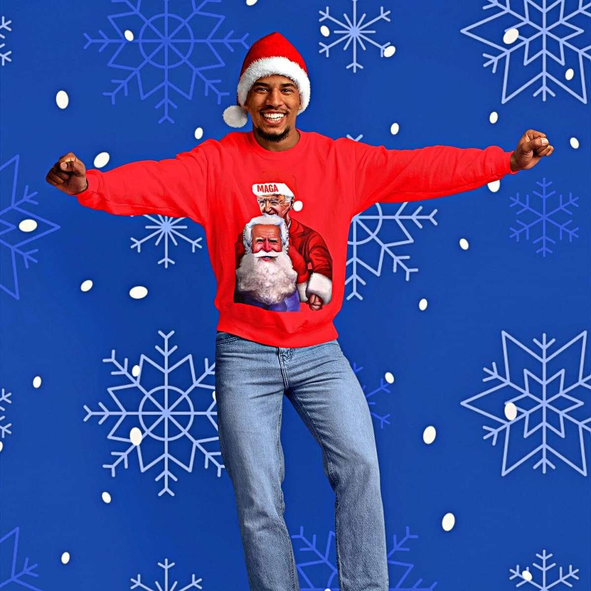 MAGA Santa Joe Biden Funny Christmas Sweater - Santaland