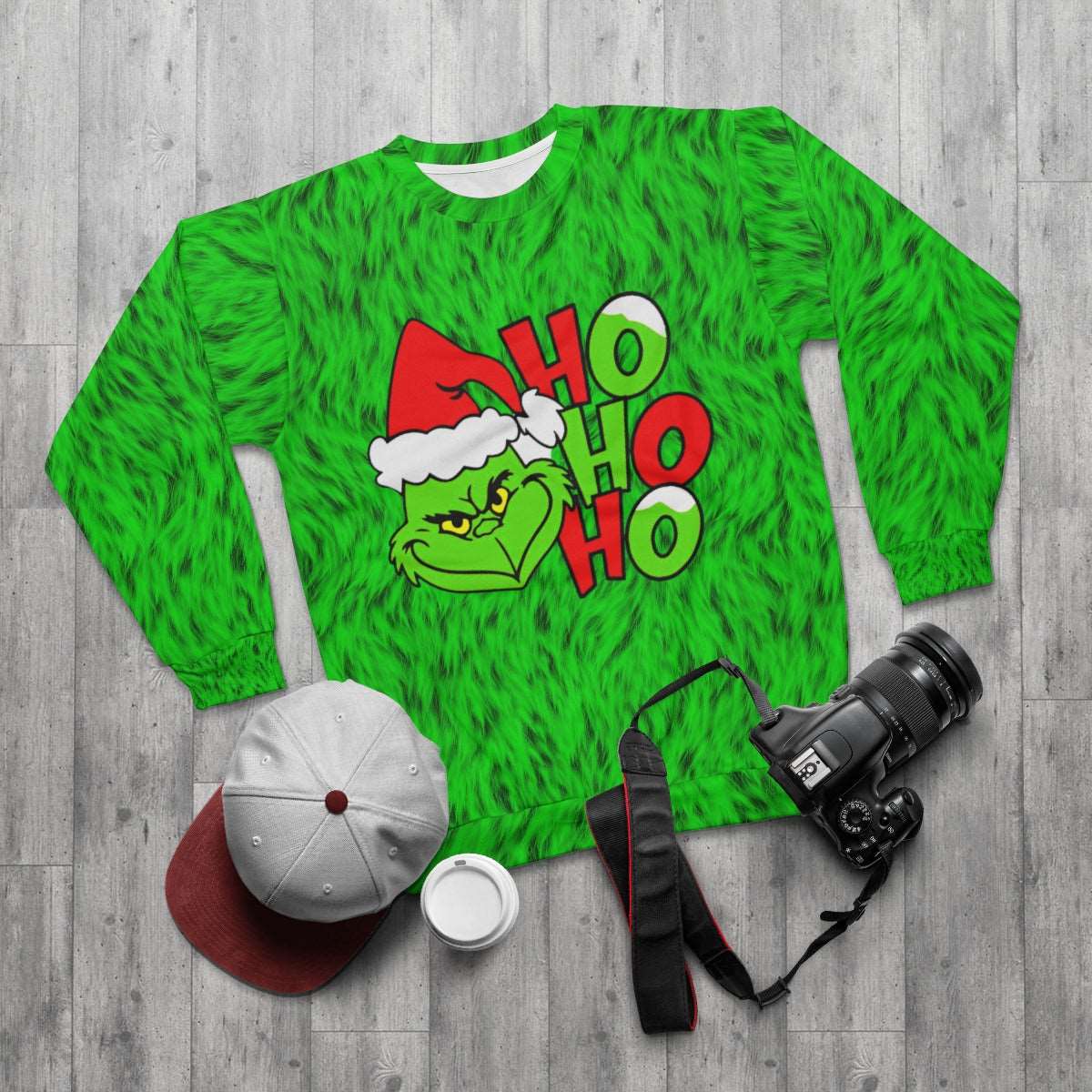 Realistic Grinch Fur Christmas Sweater - Santaland