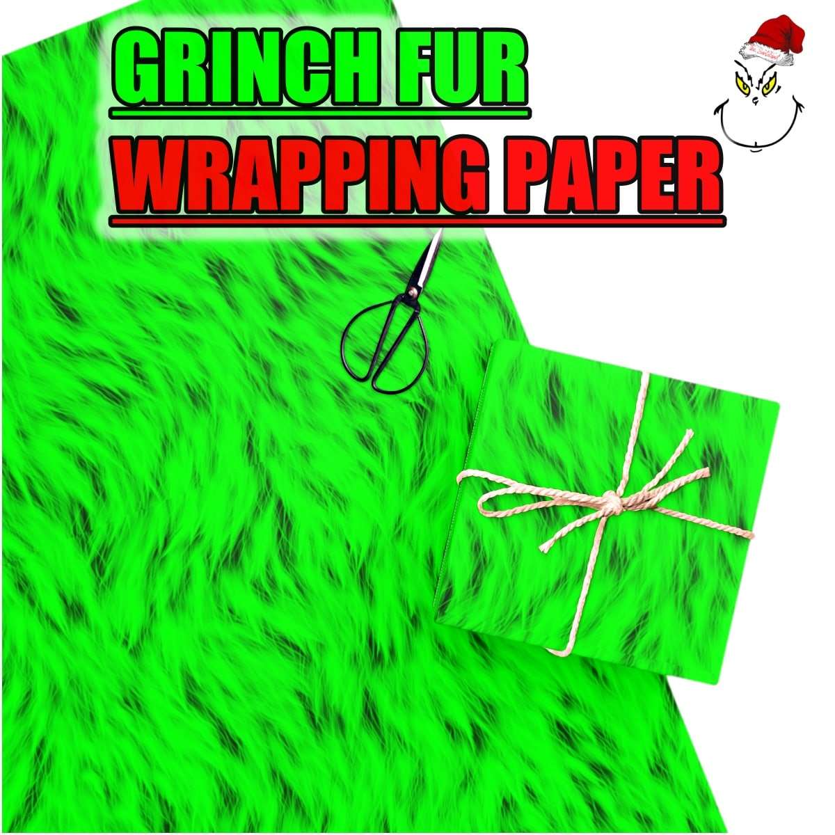 Realistic Grinch Fur Christmas Wrapping Paper