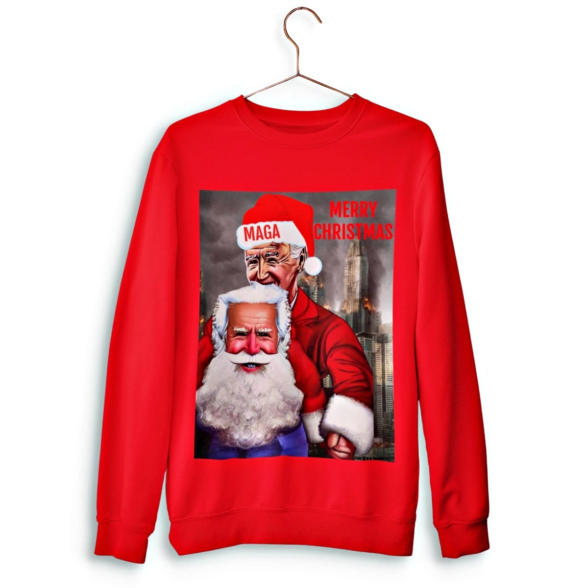 Joe Biden MAGA Hat Funny Christmas Sweater - Santaland