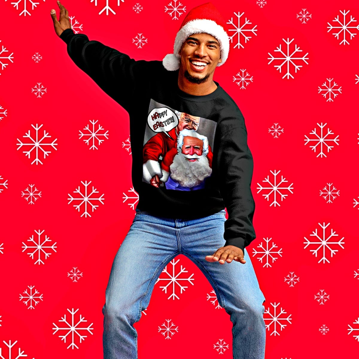 HAPPY EASTER Joe Biden Funny Christmas Sweater - Santaland