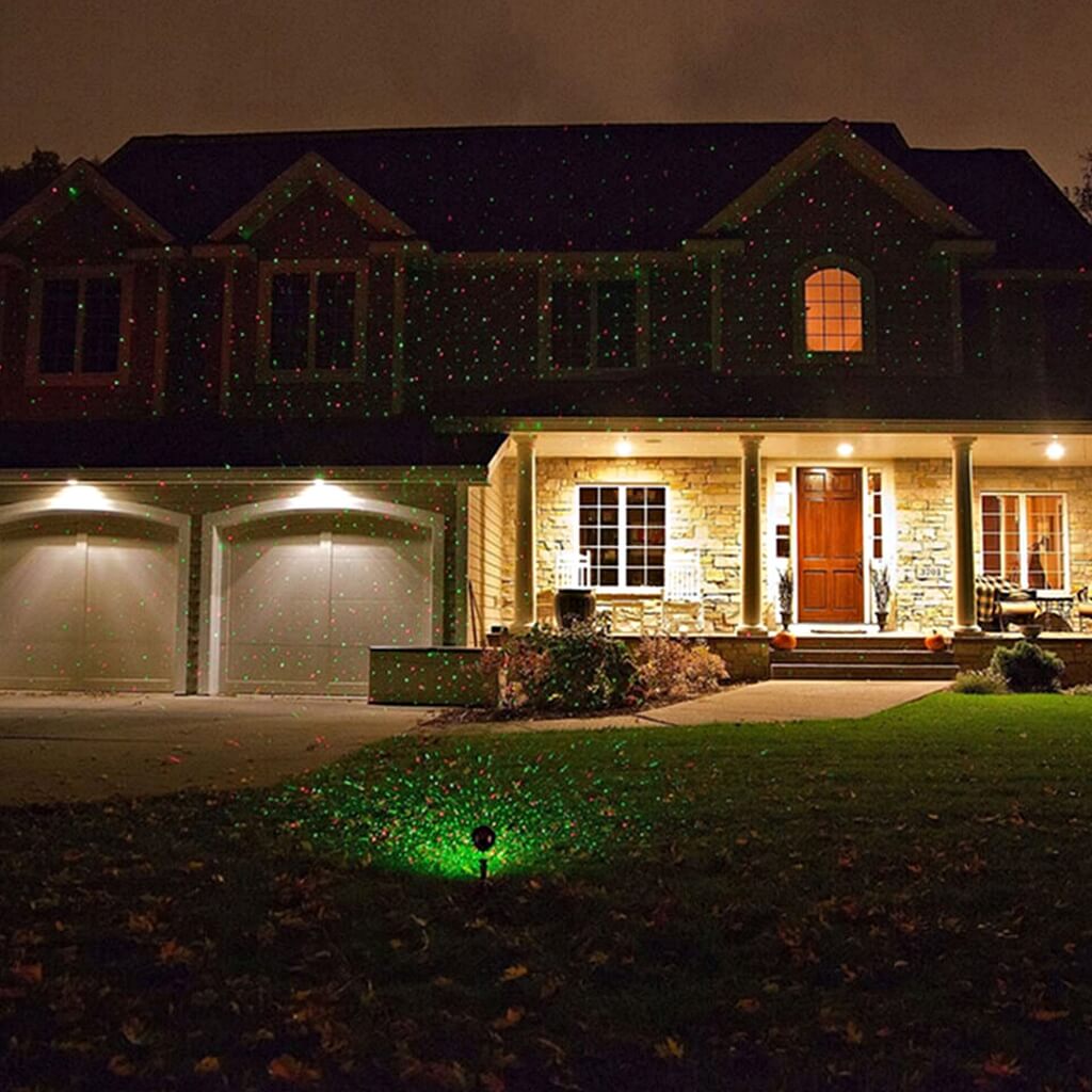 solar powered outdoor christmas light projector - Santaland