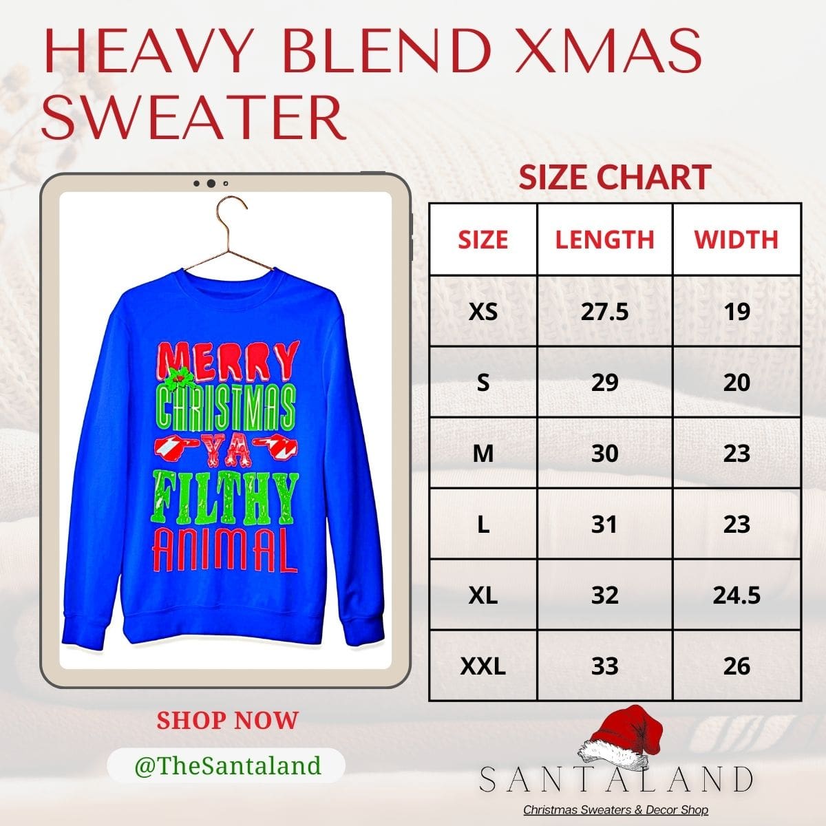 Merry Christmas Ya' Filthy Animal Christmas Sweater - Santaland