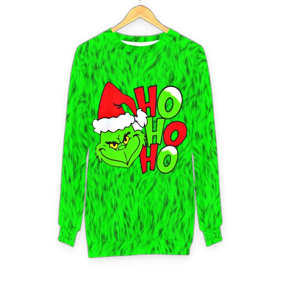 Realistic Grinch Fur Christmas Sweater