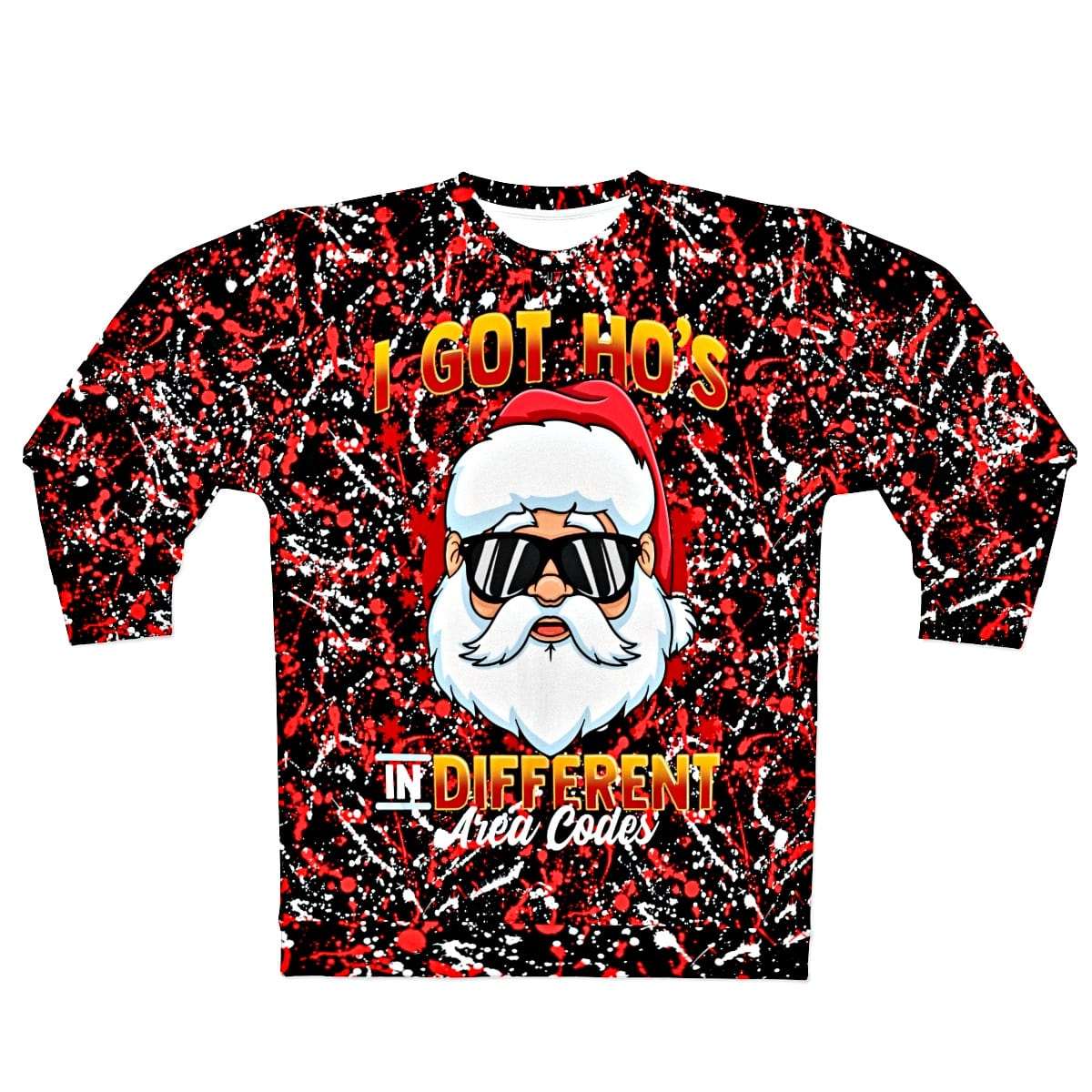 'Ho's In Different Area Codes' Funny Christmas Sweater - Santaland