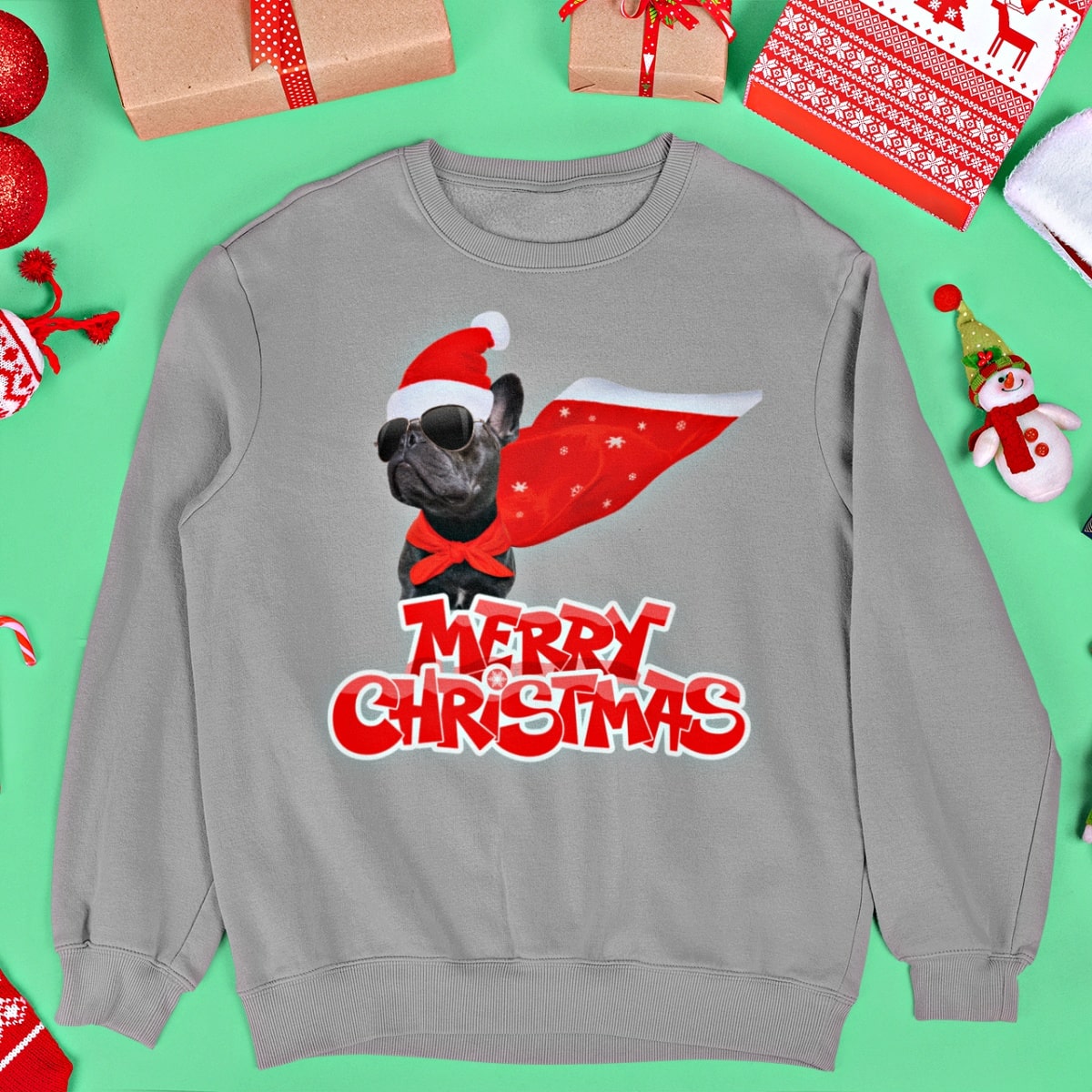 Frenchie Claus Christmas Sweater