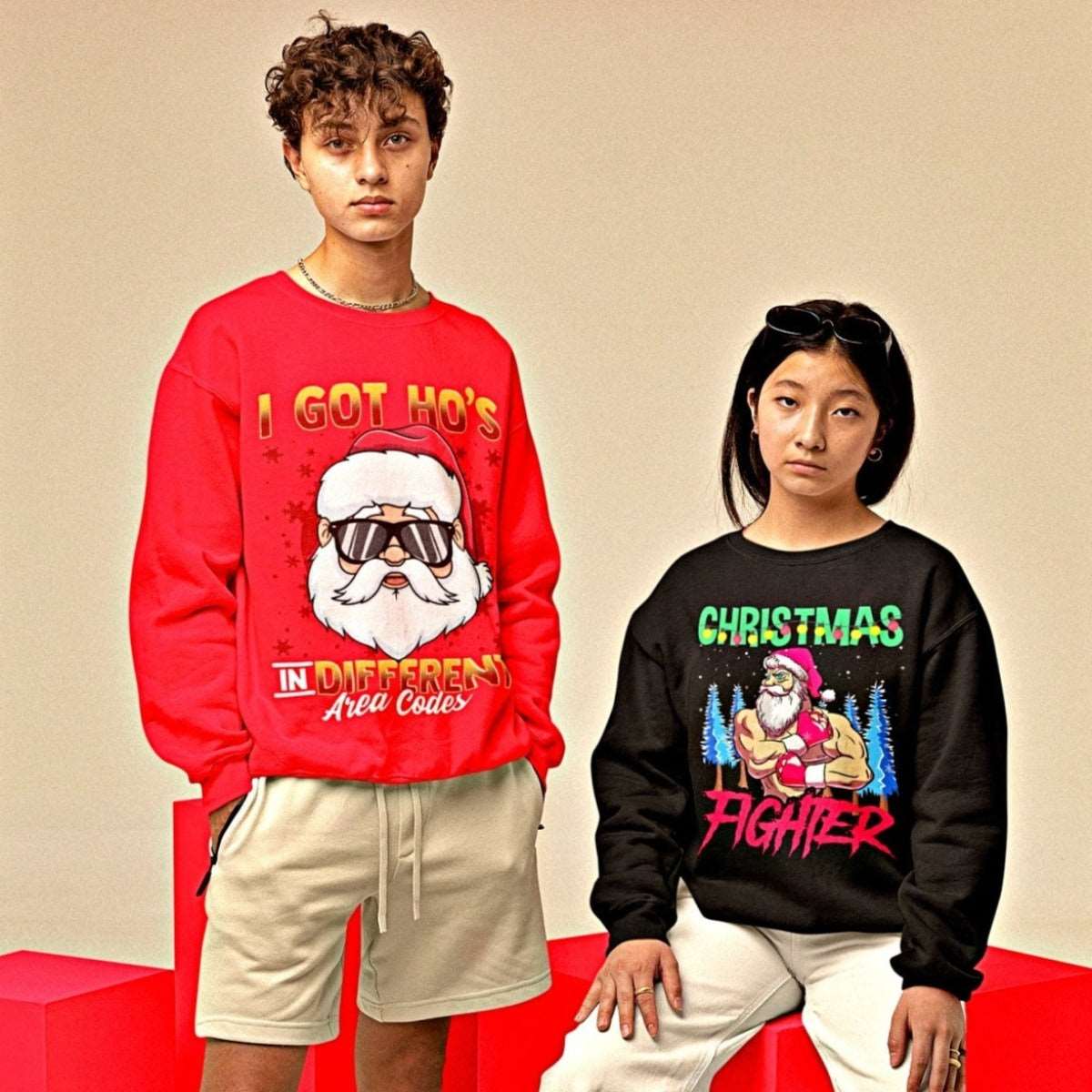 Christmas FIGHTER! Heavy Blend Christmas Sweater - Santaland
