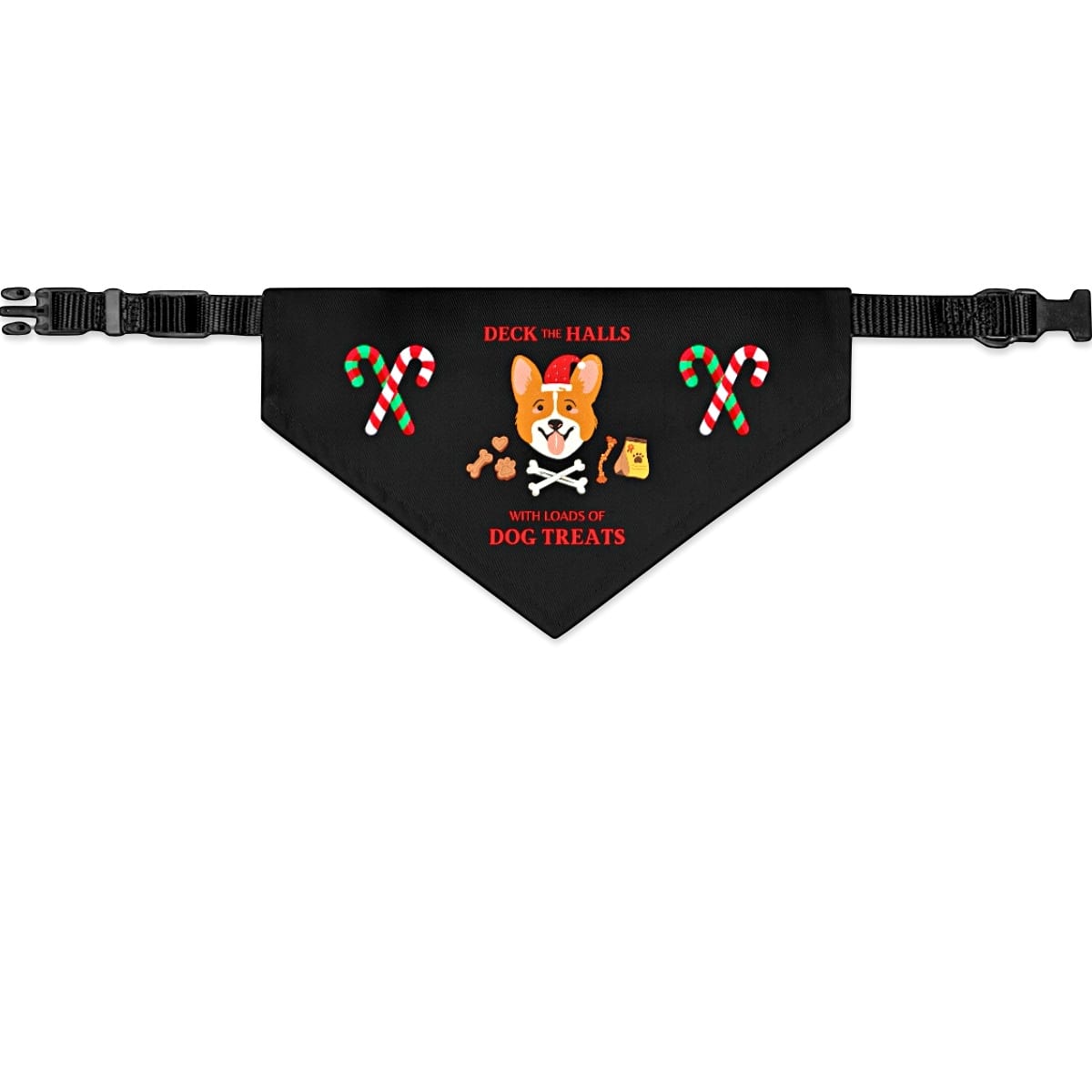 christmas pet bandana collar, medium - Santaland