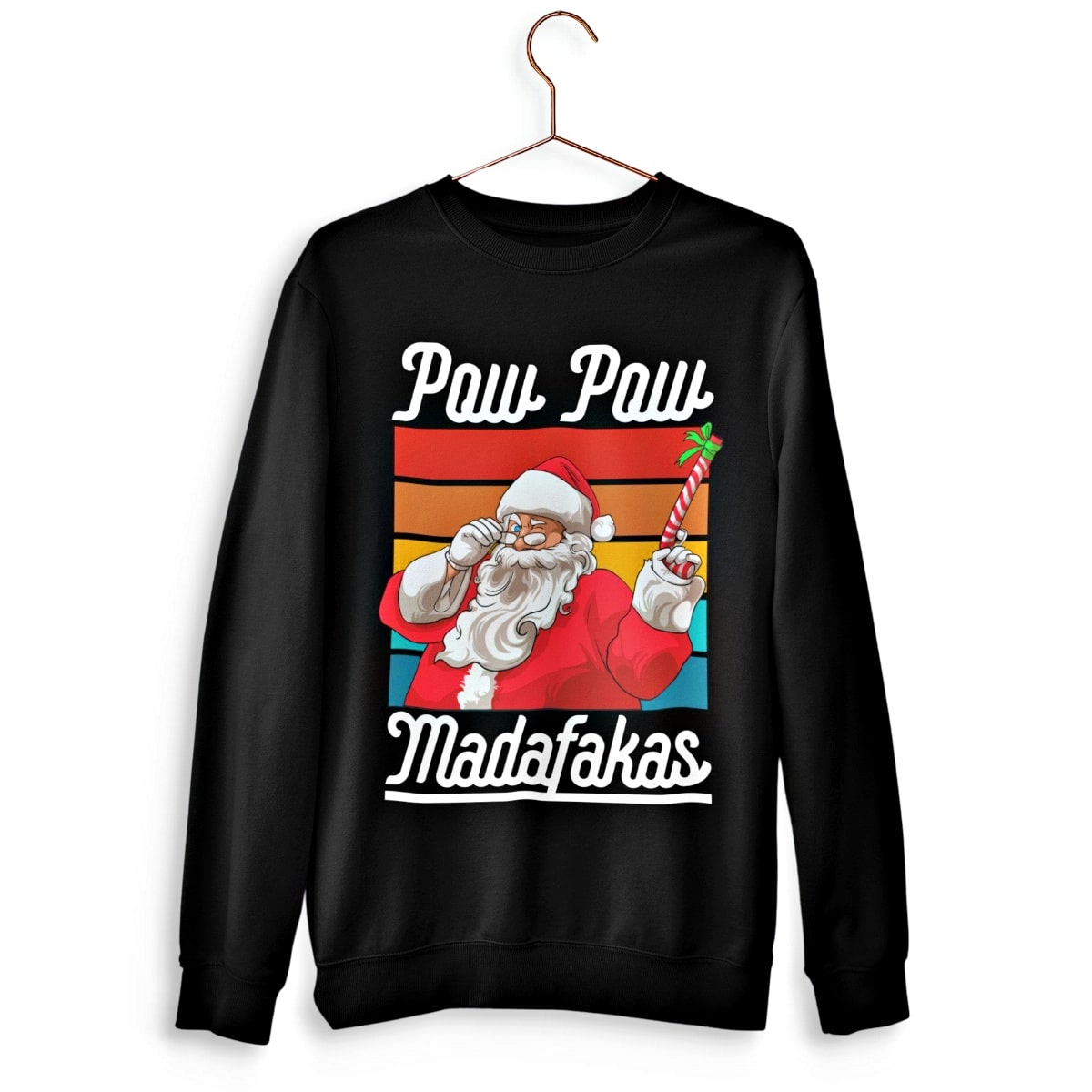 Pow Pow Madafakas Shootin' Santa Christmas Sweater - Santaland