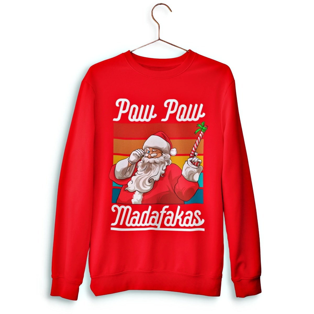 Pow Pow Madafakas Shootin' Santa Christmas Sweater - Santaland