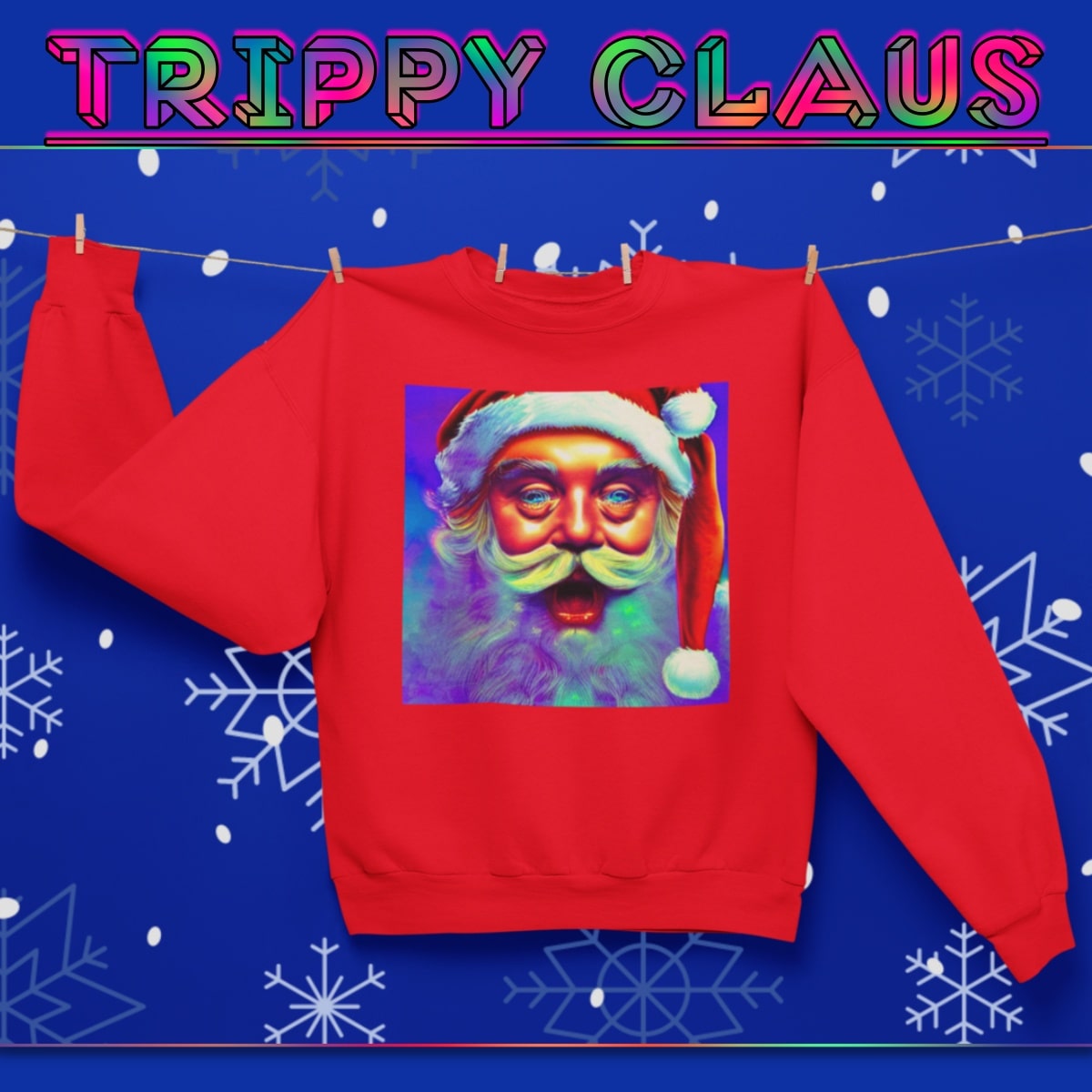 Trippy Santa Claus Ugly Christmas Sweater - Santaland