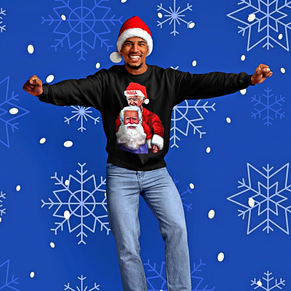 MAGA Santa Joe Biden Funny Christmas Sweater - Santaland