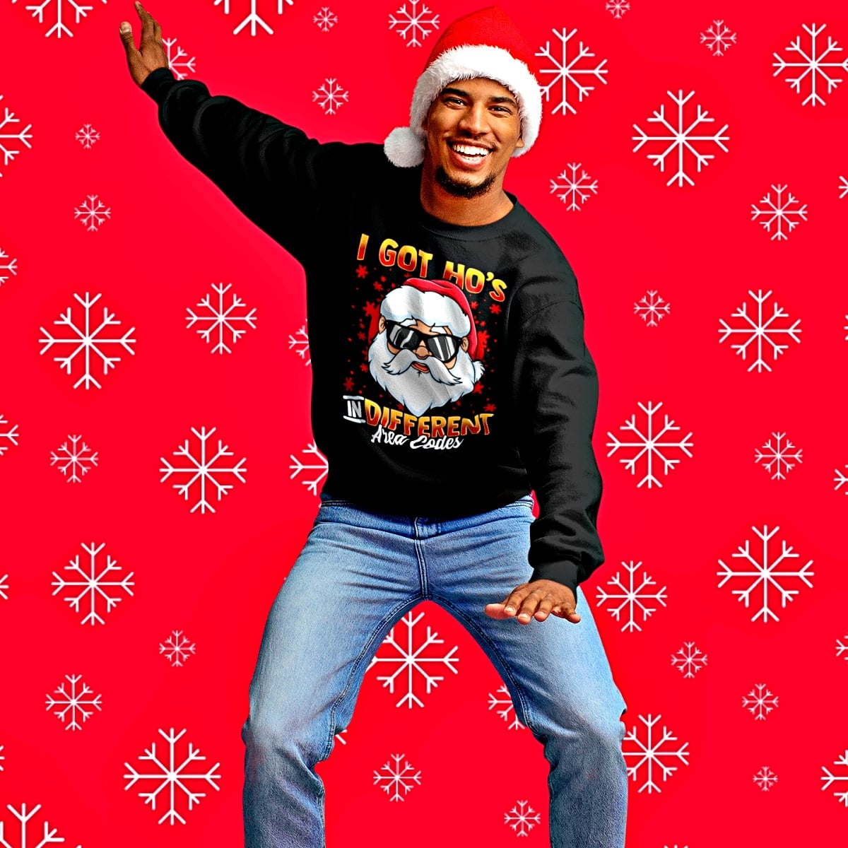 Ho's In Different Area Codes' Funny Christmas Sweater - Santaland