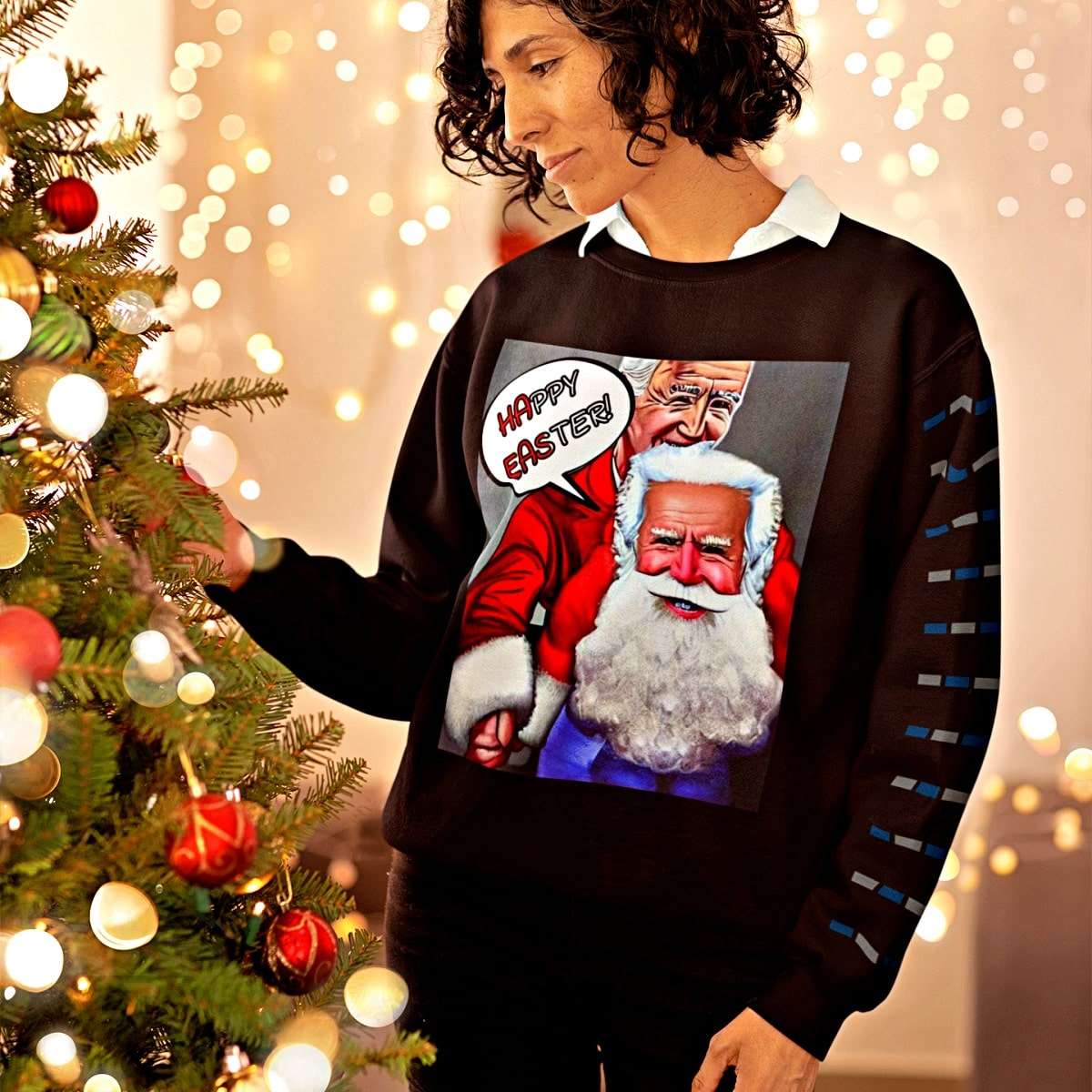 HAPPY EASTER Joe Biden Funny Christmas Sweater - Santaland
