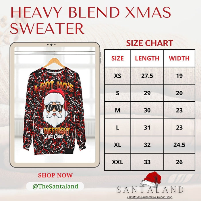 'Ho's In Different Area Codes' Funny Christmas Sweater - Santaland