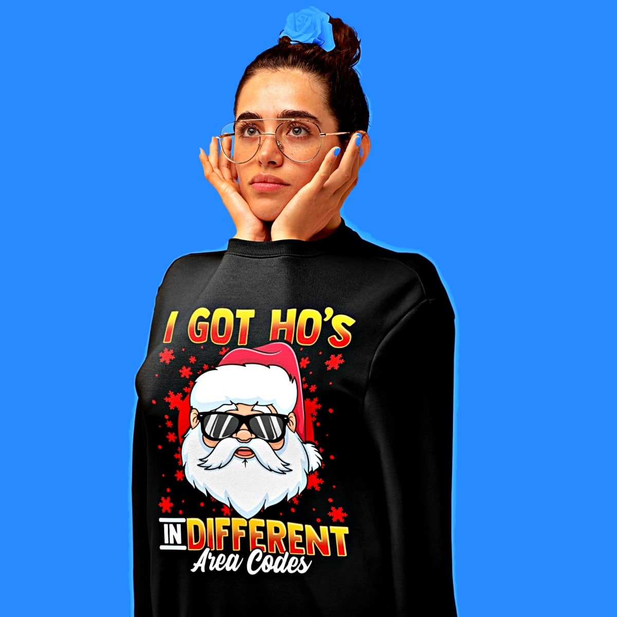 Ho's In Different Area Codes' Funny Christmas Sweater - Santaland