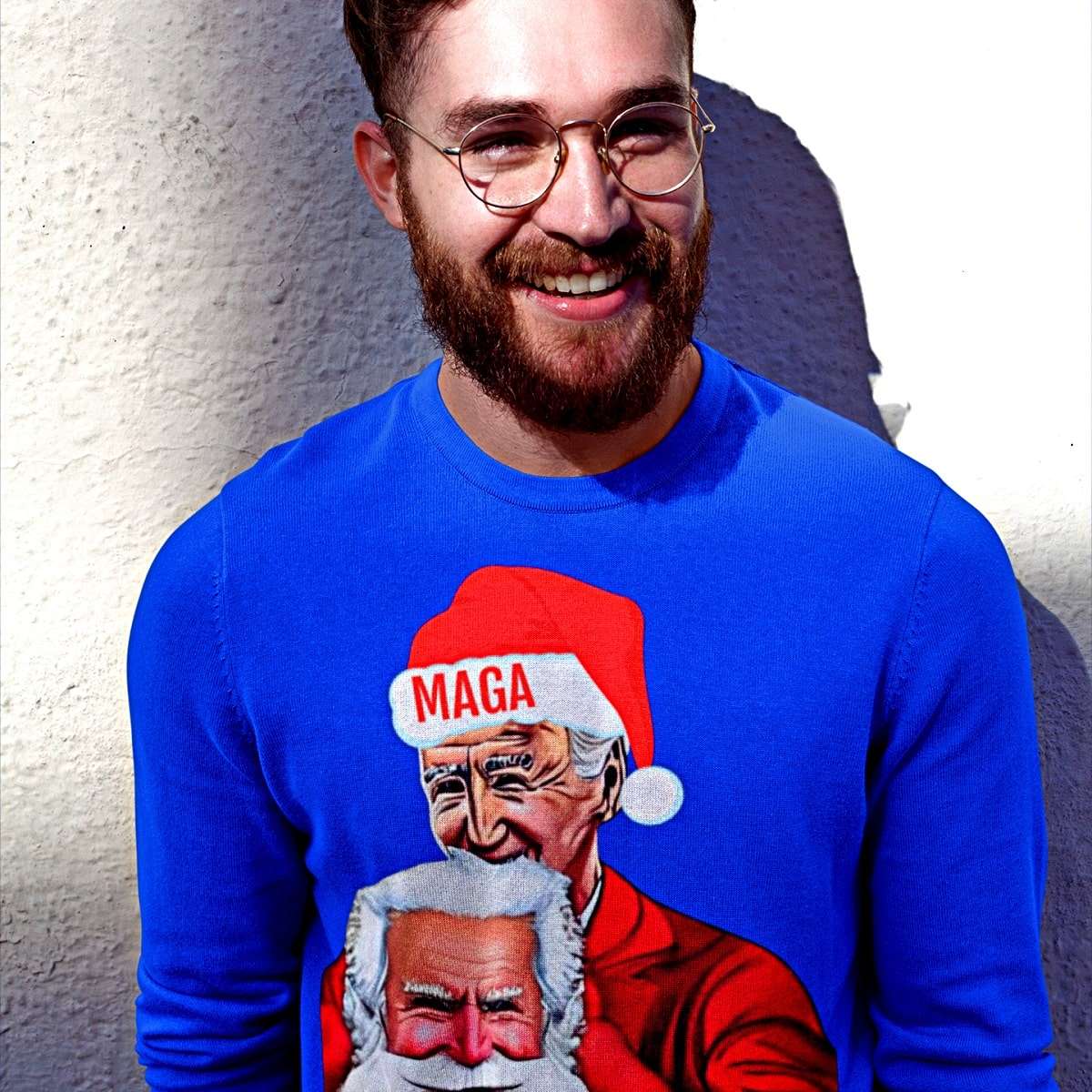 MAGA Joe Biden Funny Christmas Sweater - Santaland